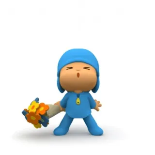 😀 Pocoyo Kartun, Anak-anak, Bunga, Lucu telegram sticker