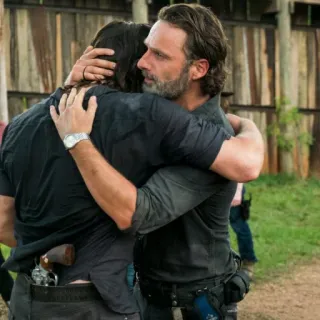 ❤️ Rick Grimes The Walking Dead hug, friendship, gun, zombie, walking dead, Rick Grimes telegram sticker