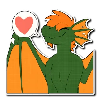 ❤️ dragão, amor, coração, fantasia, fofo, animal, réptil telegram sticker