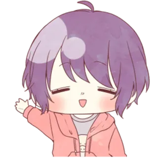 👋 Аниме, Чиби, Милый, Мультфильм, Каваий, Манга, Персонаж, Привет telegram sticker