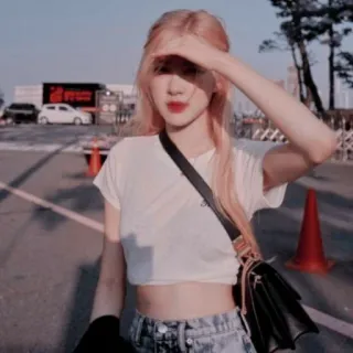 🌹 Rose personne, femme, extérieur, style, portrait, kpop, idole, rose, chanteuse whatsapp sticker