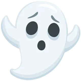 👻 fantôme, effrayant, triste, mignon, emoji telegram sticker