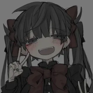 🖤 Аниме, Девушка, Милая, Иллюстрация, Каваий, Манга, Персонаж telegram sticker