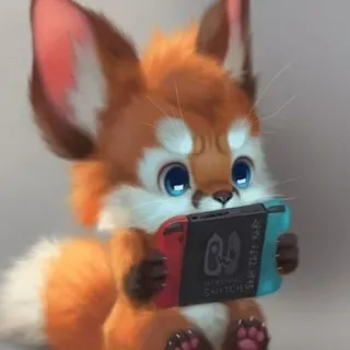 🎮 Nintendo Switch fox, Nintendo, Switch, video game, cute, cartoon telegram sticker