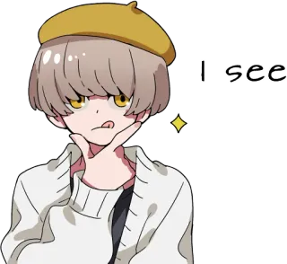 😋 I see anime, hoạt hình, suy nghĩ, biểu cảm telegram sticker