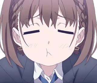 😚 动漫, 女孩, 可爱, 表情, 脸红, 卡通 whatsapp sticker
