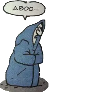 😮 ABOO... 만화, 유령, 할로윈, 무서운, 캐릭터 telegram sticker