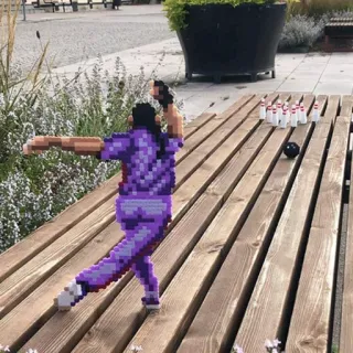🙂 ボウリング, ピクセルアート, スポーツ, ゲーム telegram sticker