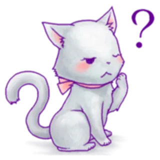 ❓ Katze, Frage, Denken, Tier, Süß, Cartoon, Haustier, Kawaii telegram sticker