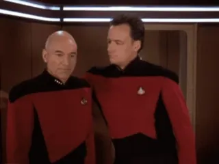 🧑🤝🧑 Jean-Luc Picard Star Trek: The Next Generation สตาร์เทรค, ไซไฟ, ฌ็อง-ลุก ปีการ์ด, ผู้บัญชาการไรเกอร์, นิยายวิทยาศาสตร์ telegram sticker