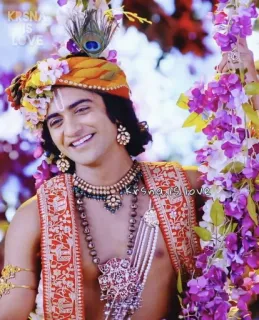 😉 Krishna Krsna Is Love Krishna, Hinduísmo, Divindade, Espiritual, Cultura indiana, Figura religiosa telegram sticker