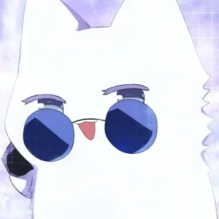 ❤️ cat, anime, sunglasses, white, cute telegram sticker