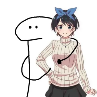 😌 Ruka Sarashina Rent-A-Girlfriend Аниме, Девушка, Милая, Мультфильм, Стикер, Rent a Girlfriend telegram sticker
