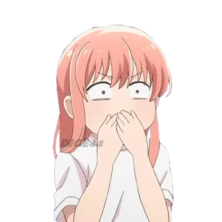 🤭 애니메이션, 여자, 표정, 충격, 놀란, 귀여운 telegram sticker