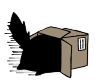 🤥 kat, doos, dier, huisdier, cartoon telegram sticker