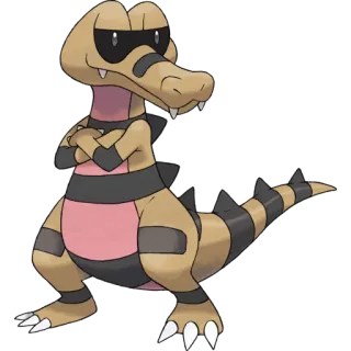 🐉 Krokorok Pokemon pokemon, krokorok, reptile, sunglasses, cartoon telegram sticker