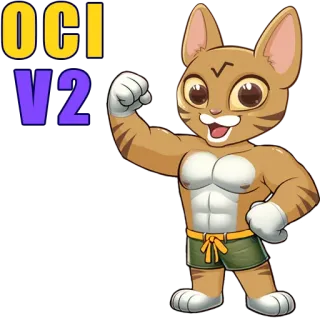 💪 OCI V2 OCI, V2, Tigre, Dibujos animados, Mascota, Musculoso telegram sticker