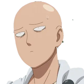 😑 Saitama One-Punch Man Аниме, Герой, Ванпанчмен, Сайтама, Лысый telegram sticker
