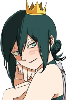 😏 Animé, Couronne, Fille, Personnage, Art telegram sticker