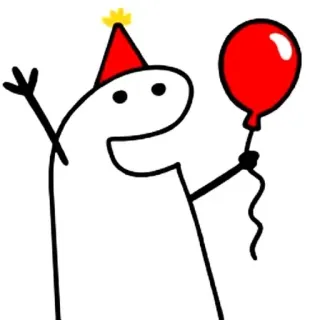 🎈 Geburtstag, Feier, Party, Luftballon, Strichmännchen telegram sticker