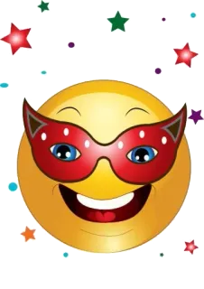😀 emoji, smiley, mask, stars, funny, happy whatsapp sticker