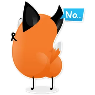 😒 No... volpe, animale, cartone animato, no, gesto whatsapp sticker