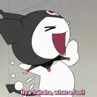 😂 Kuromi Nya-hahaha, what a fool! Desenho animado, Anime, Kuromi, Rindo whatsapp sticker