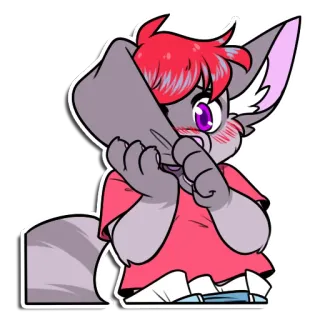 😳 Anthro, Schattig, Dier, Cartoon, Furry, Illustratie whatsapp sticker