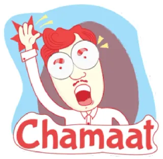 👊 Chamaat cartone animato, rabbia, shock, fumetto, emozione, illustrazione whatsapp sticker