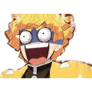 ⚡️ Zenitsu Agatsuma Demon Slayer เซ็นอิทสึ อากาสึมะ, ดาบพิฆาตอสูร, อนิเมะ, ตกใจ, กลัว telegram sticker