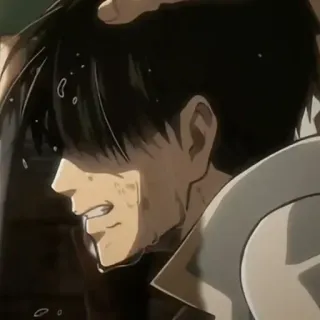 🖤 Levi Ackerman Attack on Titan Anime, Huilend, Verdrietig, Levi, Attack on Titan telegram sticker