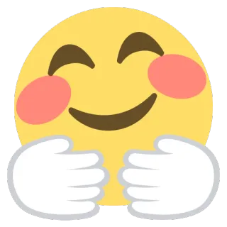 🤗 Emoji, Umarmung, Süß, Erröten, Gelb, Smiley whatsapp sticker
