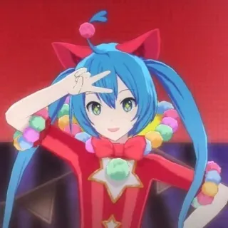 ✌️ anime, cute, character, cartoon, illustration, kawaii, blue hair telegram sticker