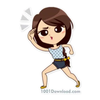 😉 cartoon, woman, girl, cute, character, sticker telegram sticker