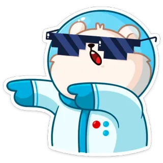 😎 phi hành gia, gấu, hoạt hình, vũ trụ, động vật telegram sticker