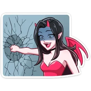 😱 diablo, mujer, enfadada, aplastando, rabia, demonio telegram sticker