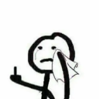 🖕 막대기 인간, 가운데 손가락, 불쾌한, 울음, 만화 telegram sticker