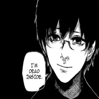 💔 I'M DEAD INSIDE. Anime, Manga, Okulary, Emo, Martwy telegram sticker