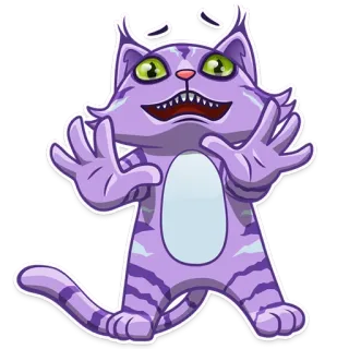 😨 Katze, gruselig, Monster, Cartoon, Tier whatsapp sticker