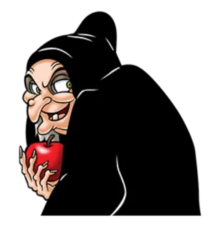 😏 Evil Queen Snow White witch, apple, evil, disney, cartoon telegram sticker