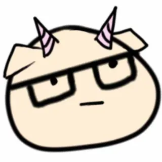 🤔 Dibujo animado, Personaje, Gafas, Cuernos, Lindo telegram sticker