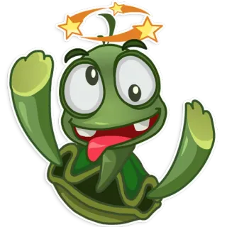 😜 Schildkröte, Cartoon, Sterne, Schwindelig, Lustig telegram sticker