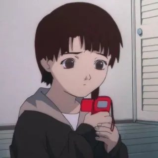 🥺 Lain Iwakura Serial Experiments Lain Anime, Lain, Serial Experiments Lain, Personnage, Dessin animé whatsapp sticker
