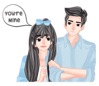 💑 you're Mine pareja, amor, relación, dibujos animados, romance telegram sticker