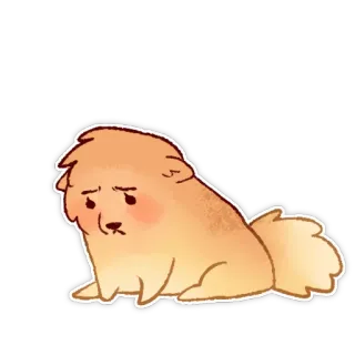 😩 หมา, ลูกหมา, น่ารัก, เศร้า, สัตว์ telegram sticker