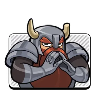 🤨 viking, harnas, helm, cartoon, personage, fantasie telegram sticker