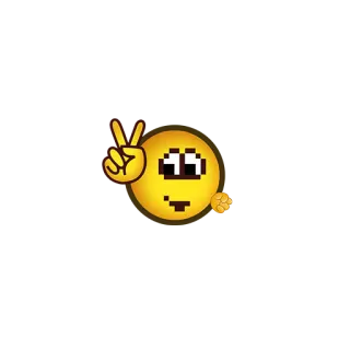 ✌️ Эмодзи, Мир, Жёлтый, Жест рукой, Ретро telegram sticker