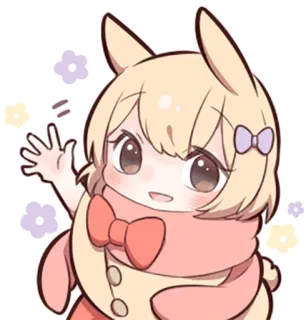 👋 귀여운, 애니메이션, 카와이, 토끼, 캐릭터, 치비, 만화 telegram sticker