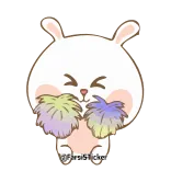 🕺 animal, bunny, rabbit, kawaii, cute, pom poms telegram sticker