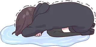 😭 Anime, Huilend, Verdrietig, Emotioneel, Kawaii whatsapp sticker